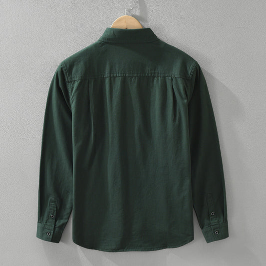 Men's Simplicity Long Sleeve Shirt Casual All-match Literary Loose Top