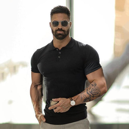 European And American Muscle Men's Summer Sports Short Sleeve